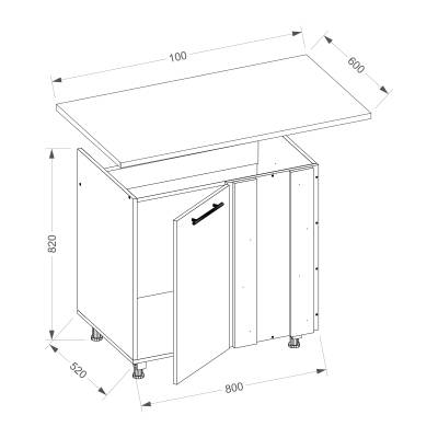 Halmar VENTO szafka dolna narożna pod zlewozmywak DKN100/82 - zdjecie nr 1