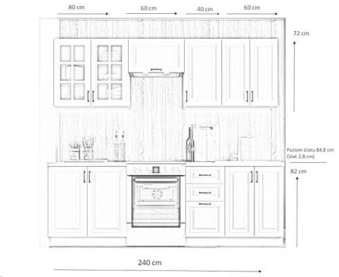 Halmar Zestaw mebli kuchennych ELIZABETH 240 - zdjecie nr 1
