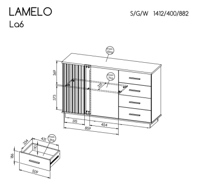 Dolmar (Donaborów 62, 63-604 Baranów) KOMODA LAMELO LA6 141CM - zdjecie nr 1