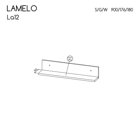 Dolmar (Donaborów 62, 63-604 Baranów) PÓŁKA LAMELO LA12 90CM - zdjecie nr 1
