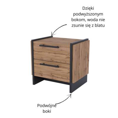 Mebel Bos (Krzeszowska 63 23-400 Biłgoraj) AMINO 2x szafka nocna 2s - zdjecie nr 3