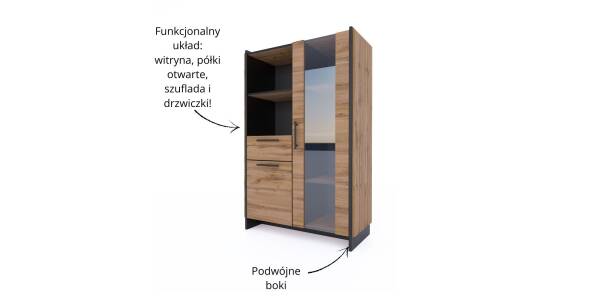 Mebel Bos (Krzeszowska 63 23-400 Biłgoraj) AMINO witryna niska 1d1w1s - zdjecie nr 2